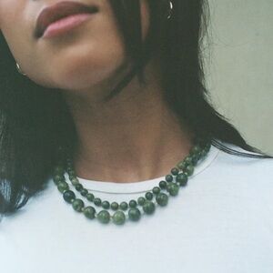 Rooni - handmade genuine olive jade necklace
